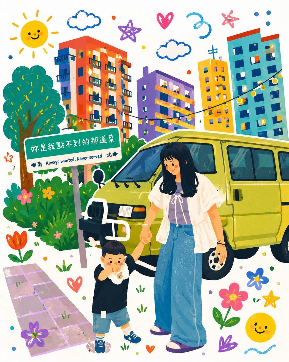 Car illustration realistic city retro cute