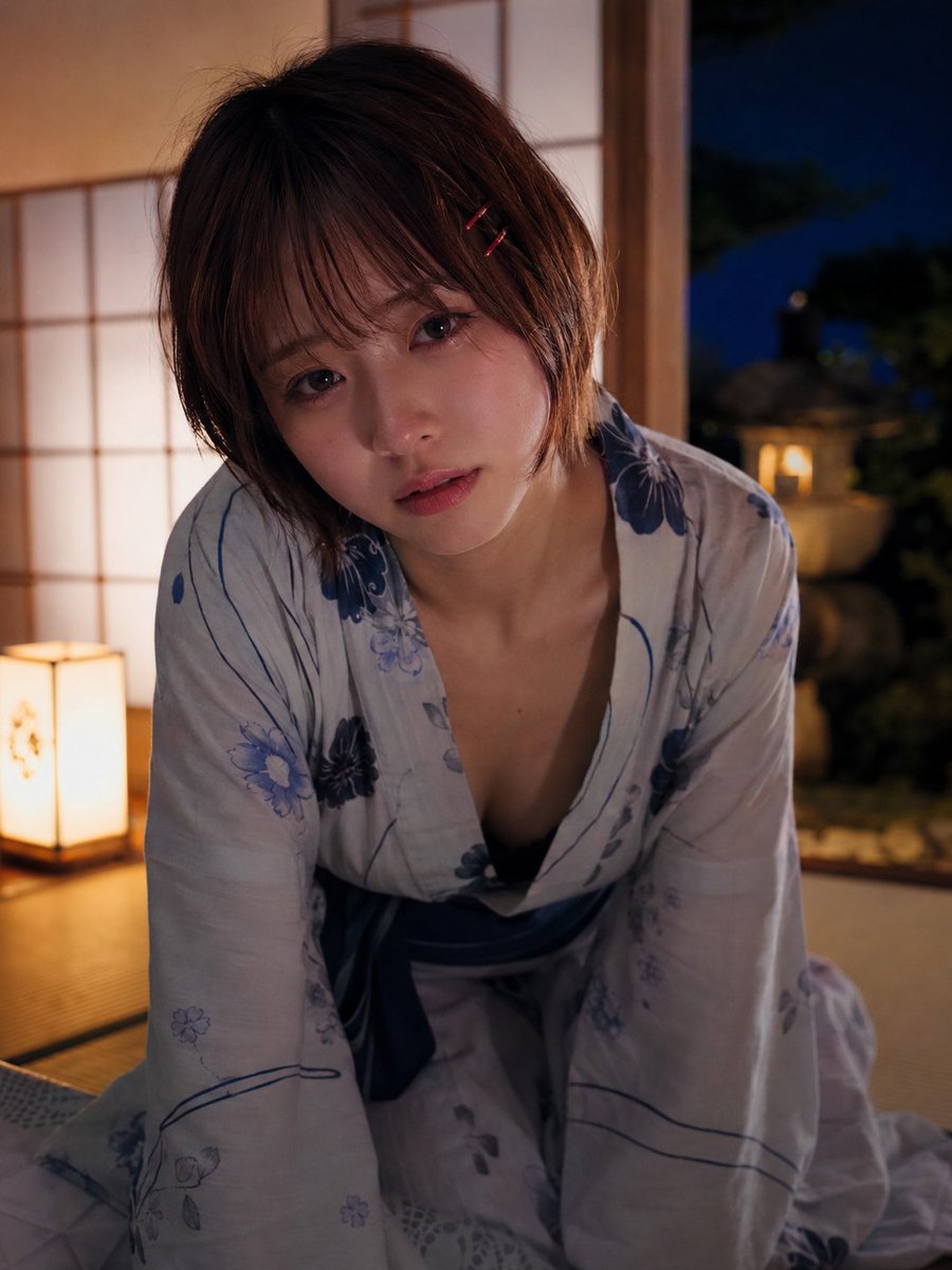 Portrait realistic anime night scene
