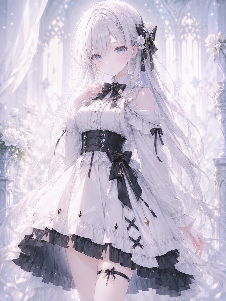 Portrait anime church dreamy elegant