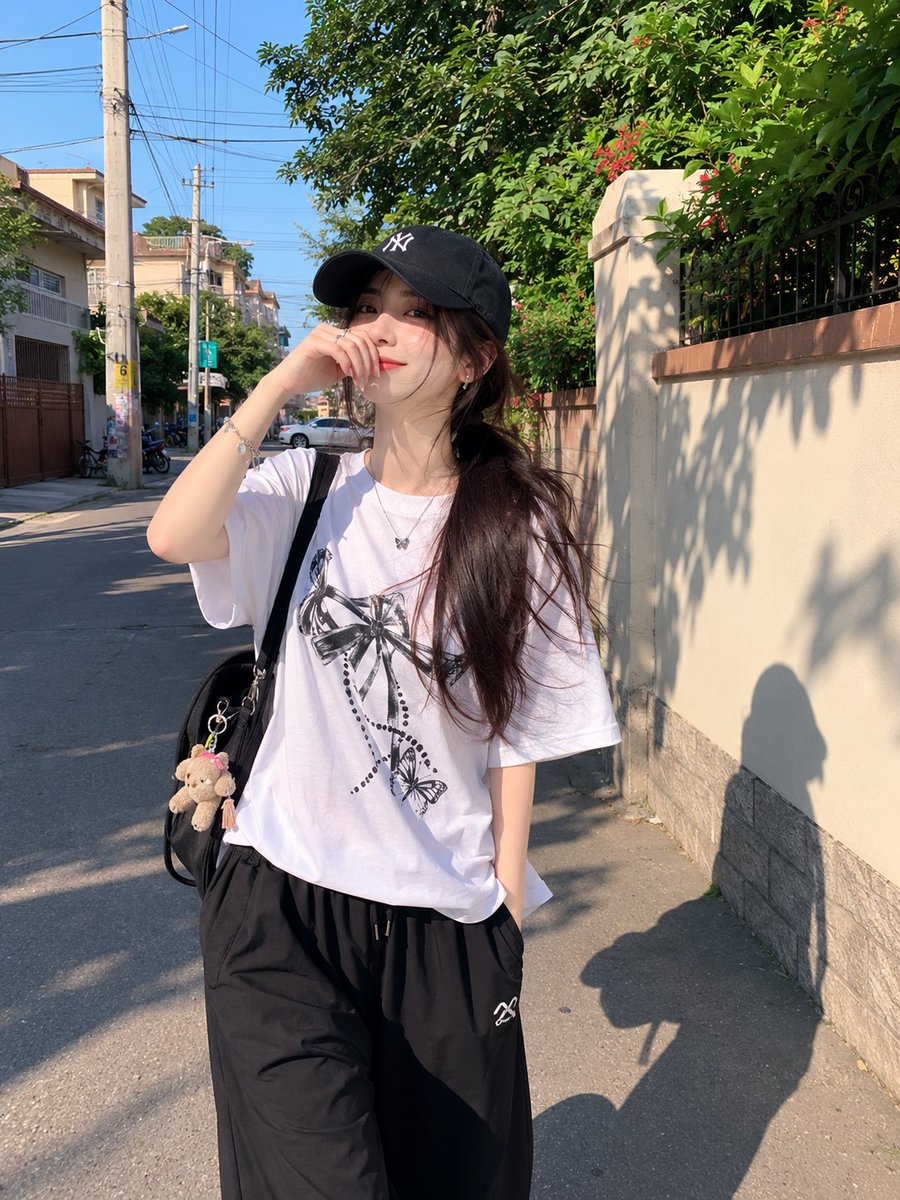 Girl realistic warm street