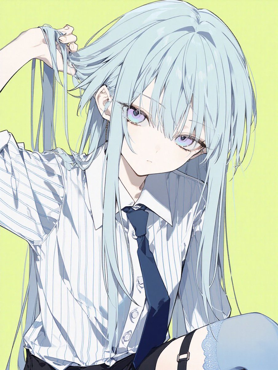 Character anime illustration cool-toned elegant
