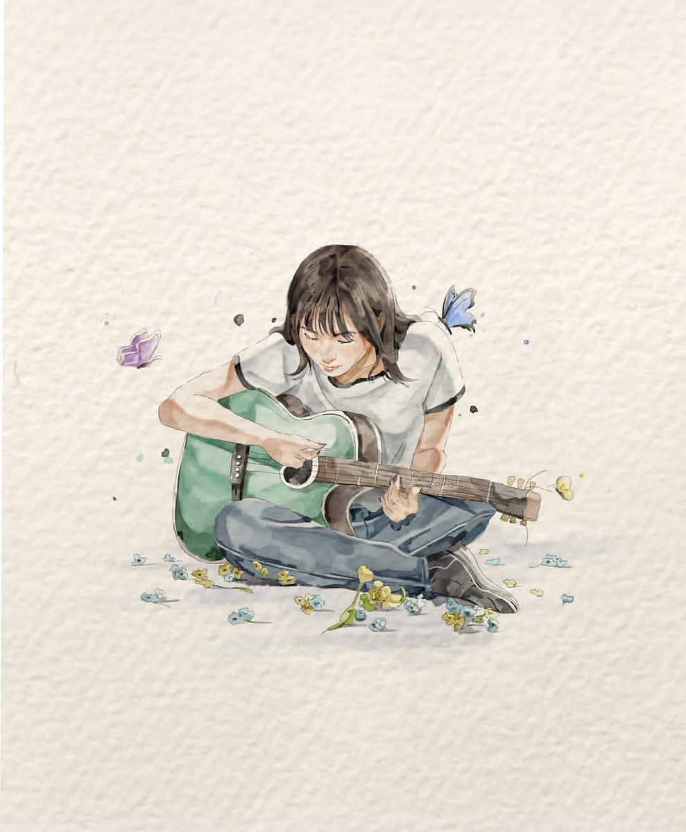 Minimalist Japanese watercolor illustration