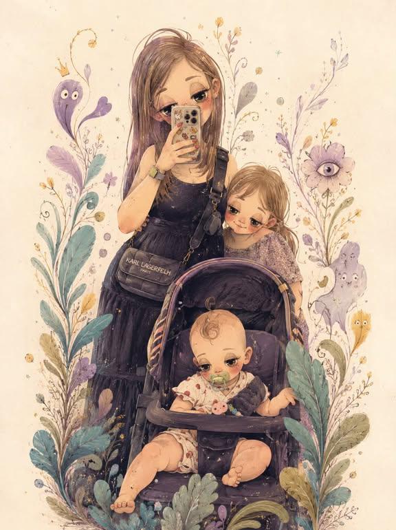 Whimsical surreal soft cartoon style