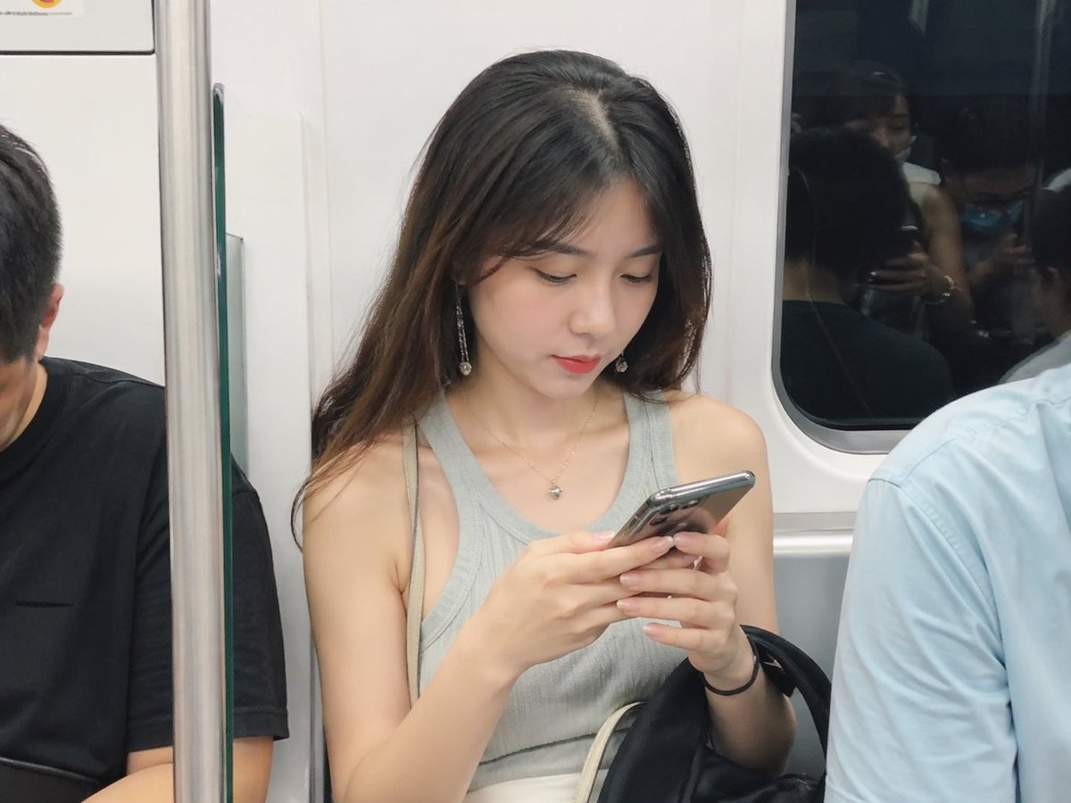 Realistic subway candid shot