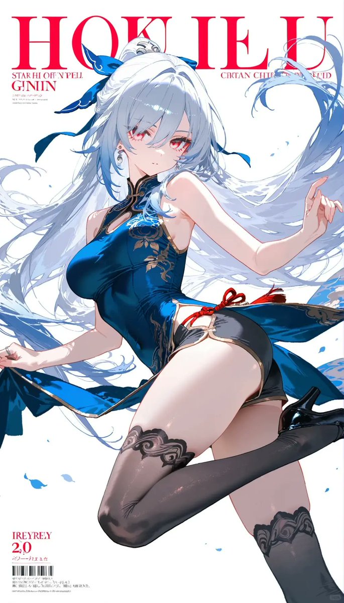 Character anime illustration, cool-toned, elegant