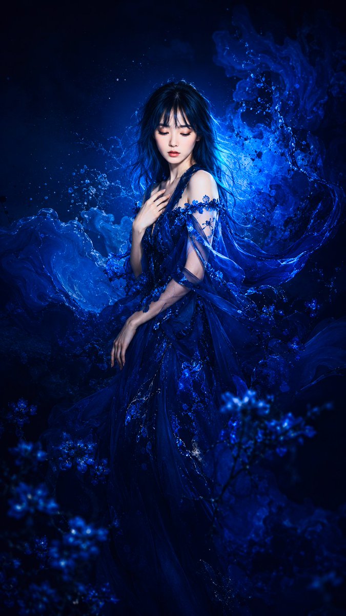 Portrait cinematic night scene dreamy elegant