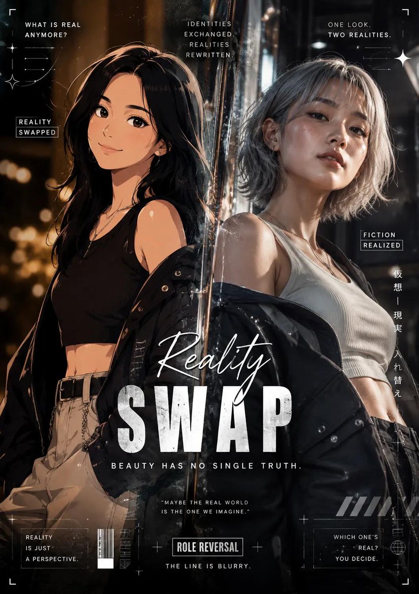 Character anime poster futuristic elegant.