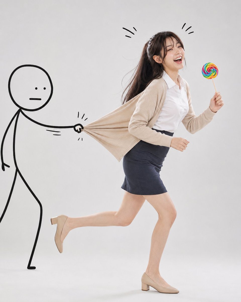 Woman minimalist doodle studio