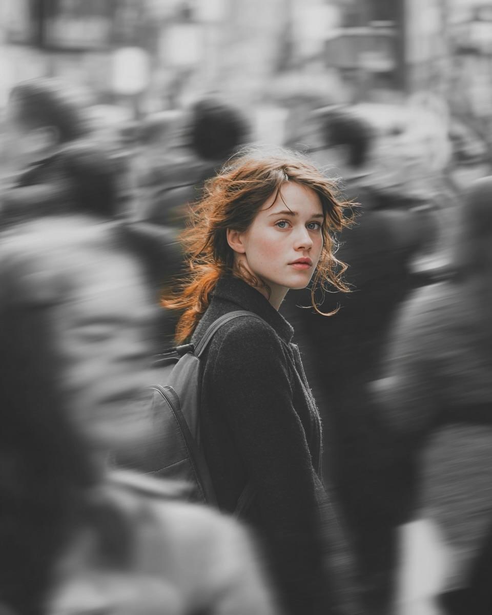 Portrait cinematic film urban street