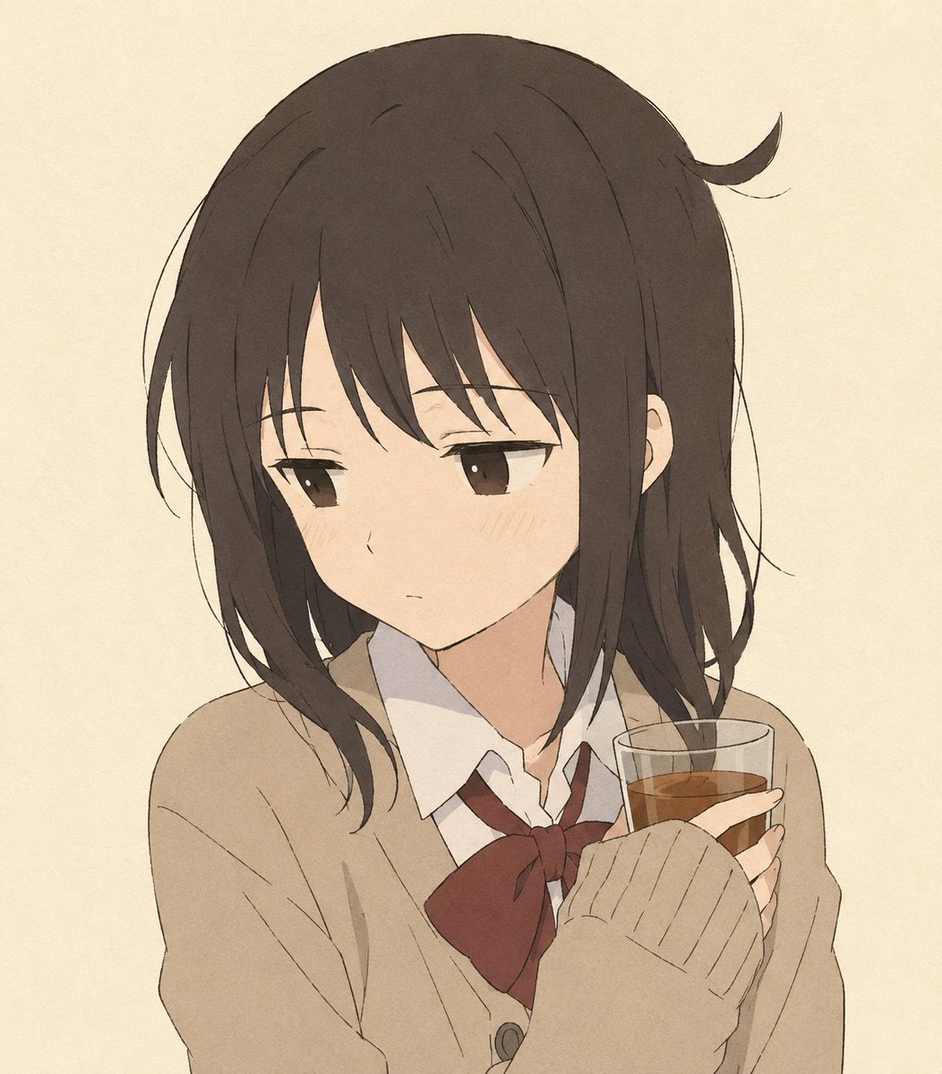 Portrait anime cel-shaded melancholic