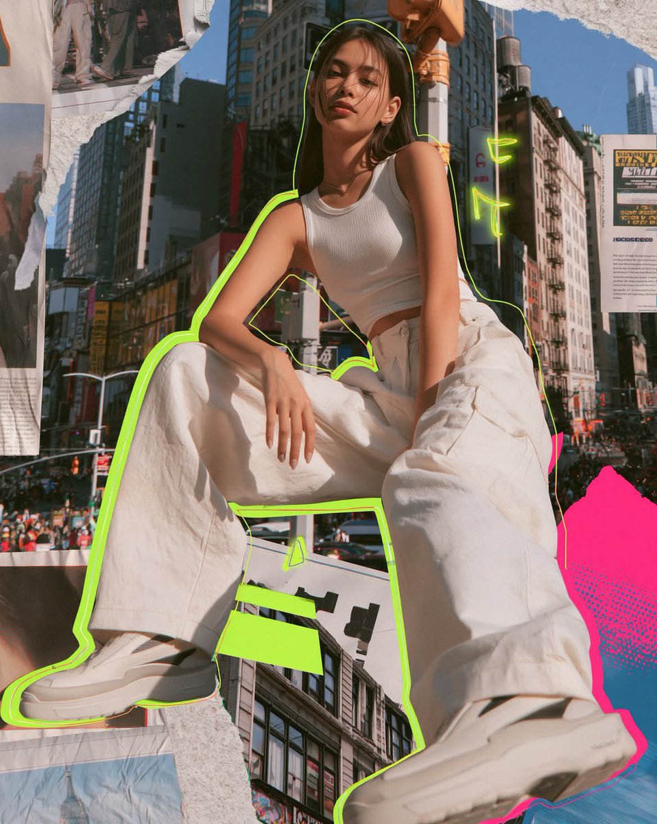 Girl realistic film urban neon