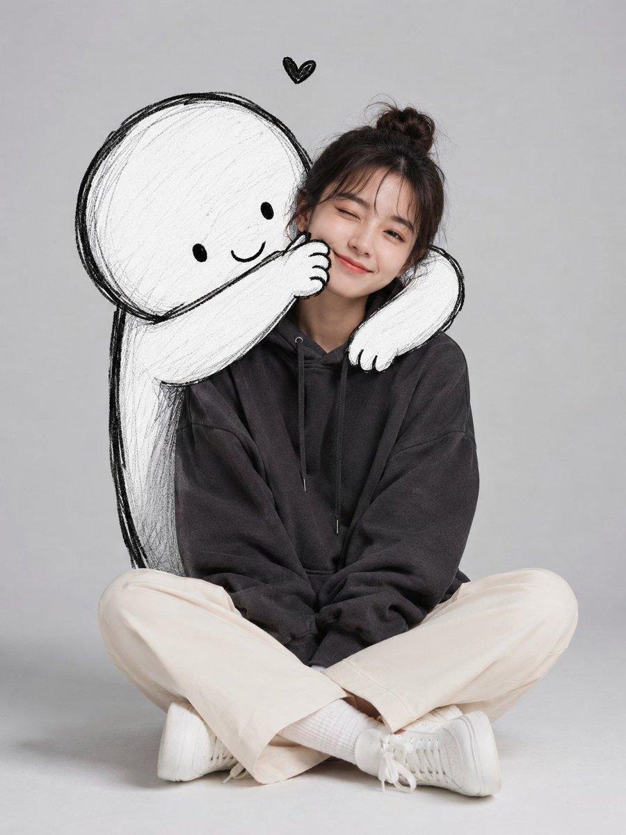 Portrait minimalist doodle studio cute