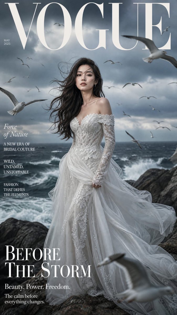 Female cover realistic snow ocean elegant