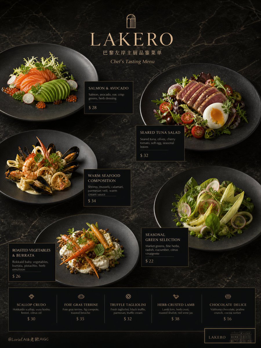 Food Poster Brand Cafe Cool-Tone Elegance