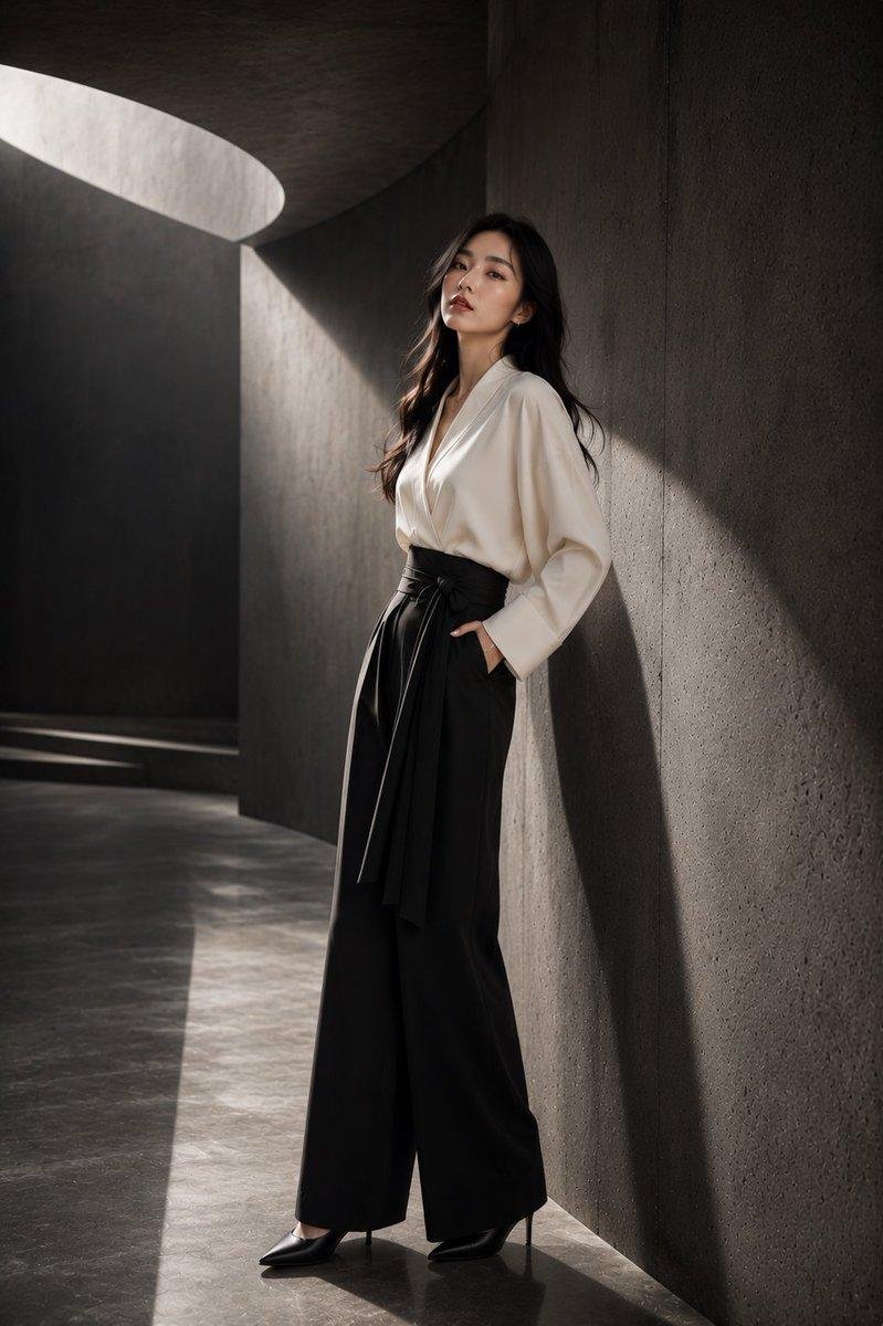 Woman Minimalist Realistic Studio Elegant