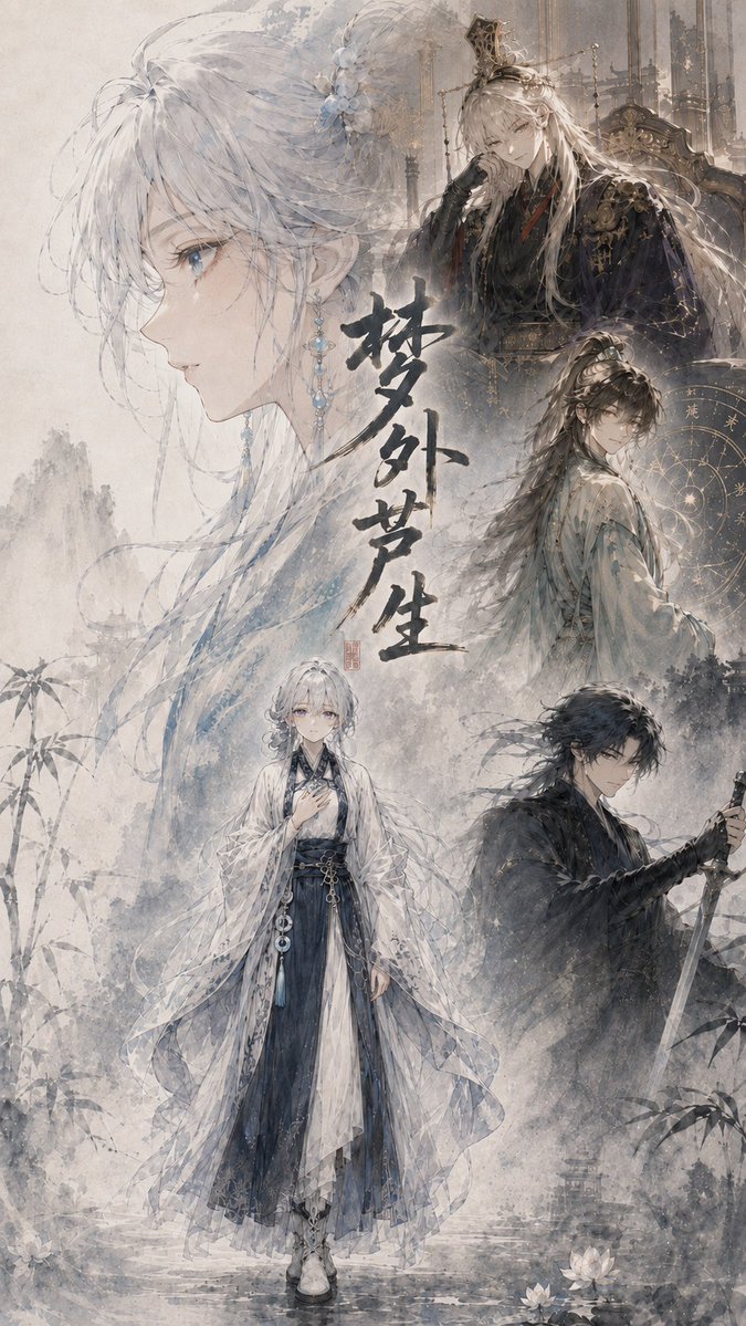 Portrait cinematic anime dreamy mountain elegant