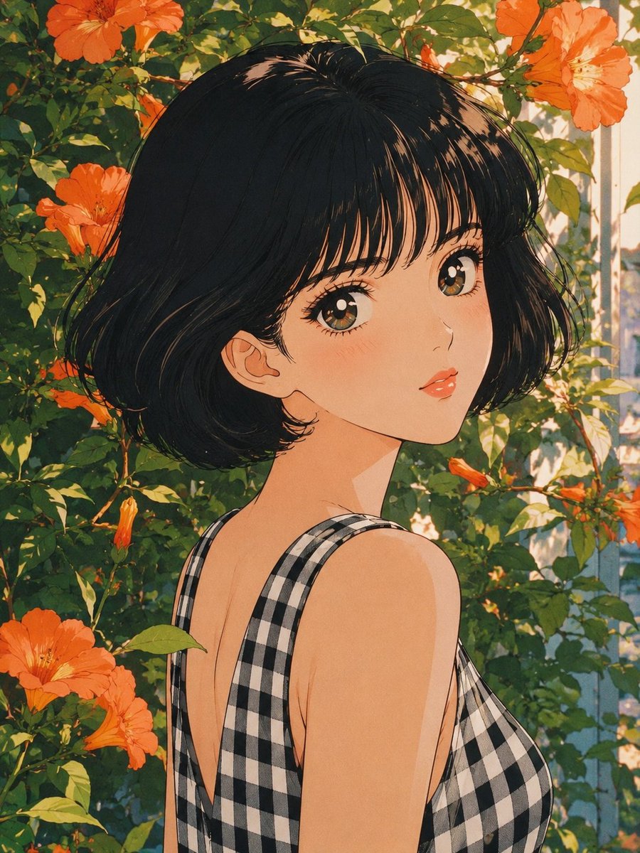 Portrait anime retro warm elegant