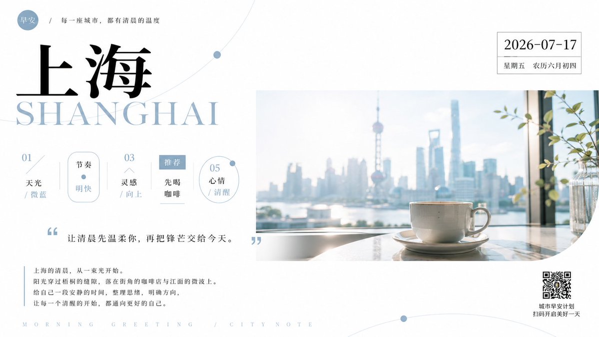Shanghai Good Morning Greeting Poster