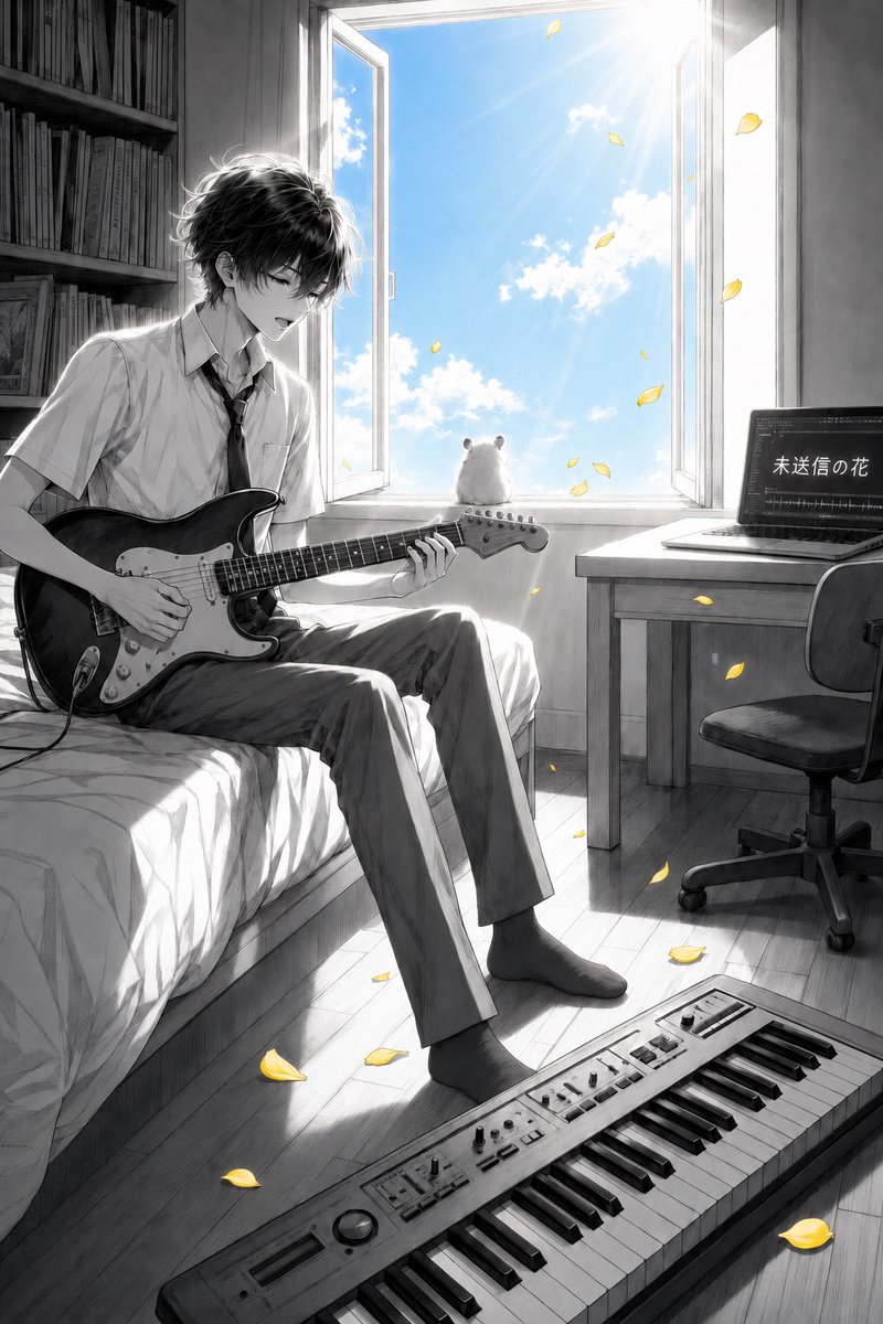 Character cinematic anime bedroom gentle