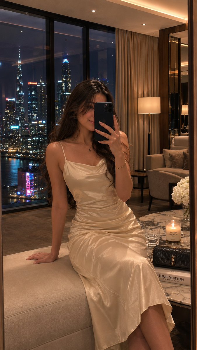 Female realistic urban indoor elegant