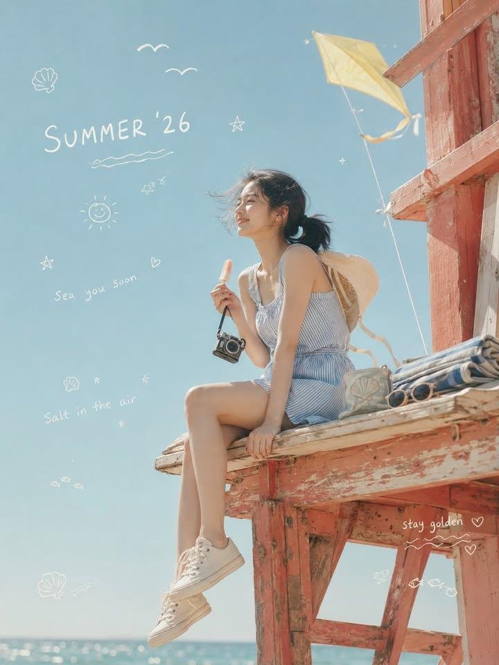 Woman cinematic realistic dreamy retro cute