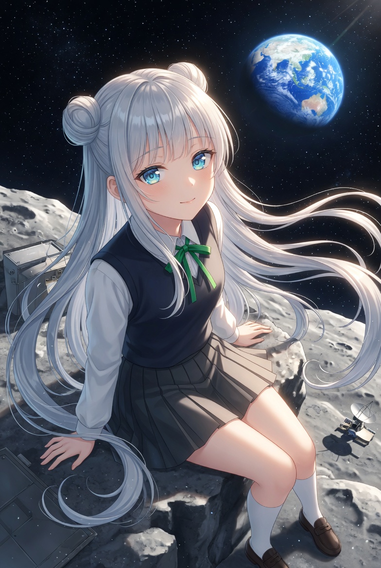 Girl anime, cool tone, melancholic
