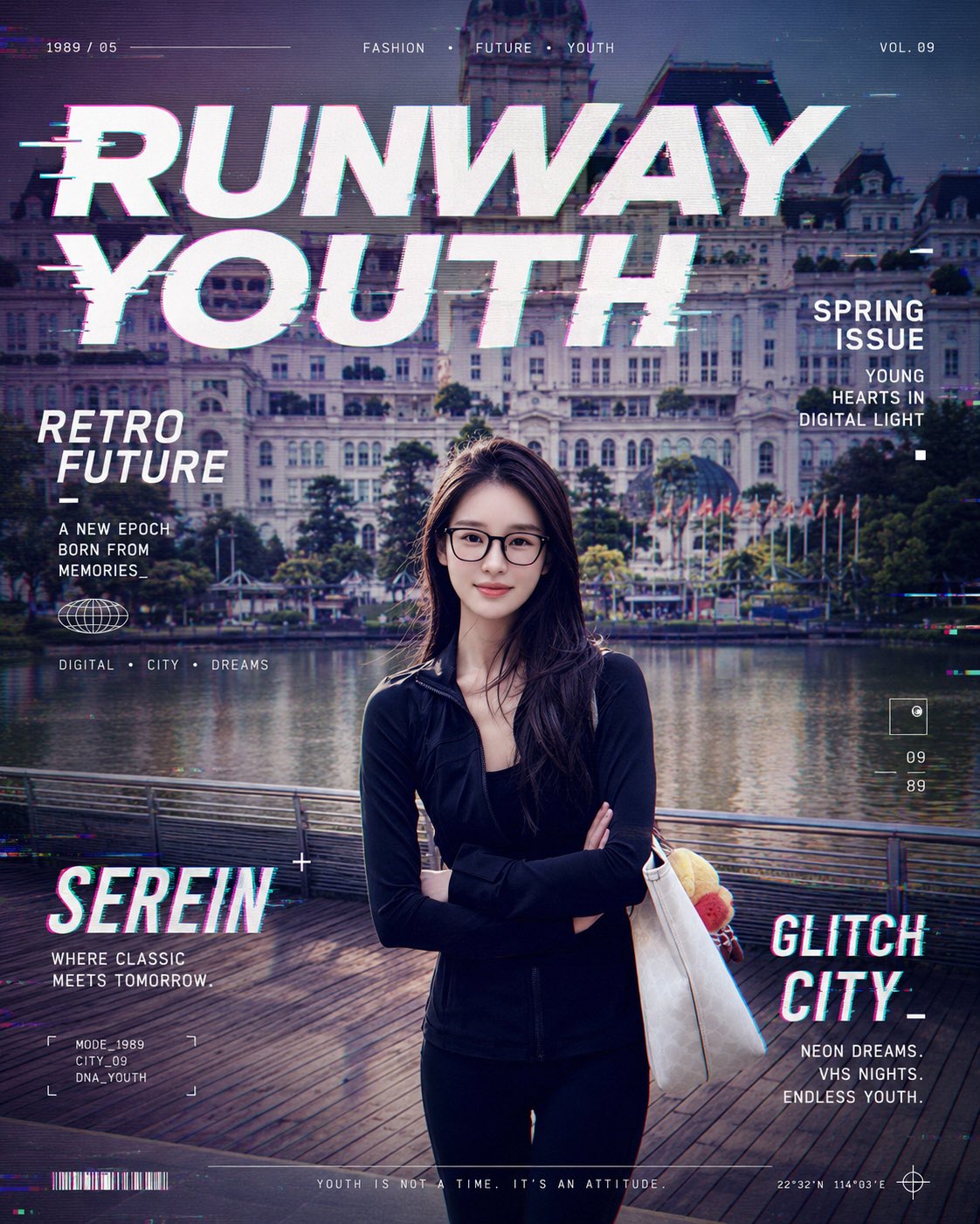 Female poster cover future retro gentle