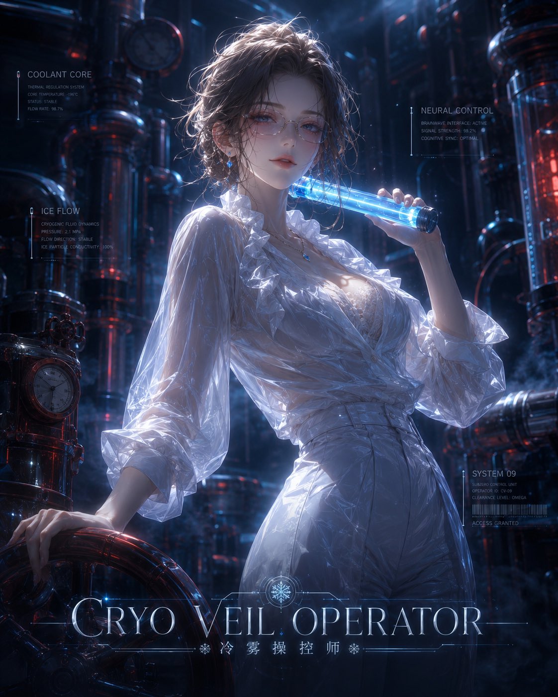 Character 3D realistic future cool tone elegant