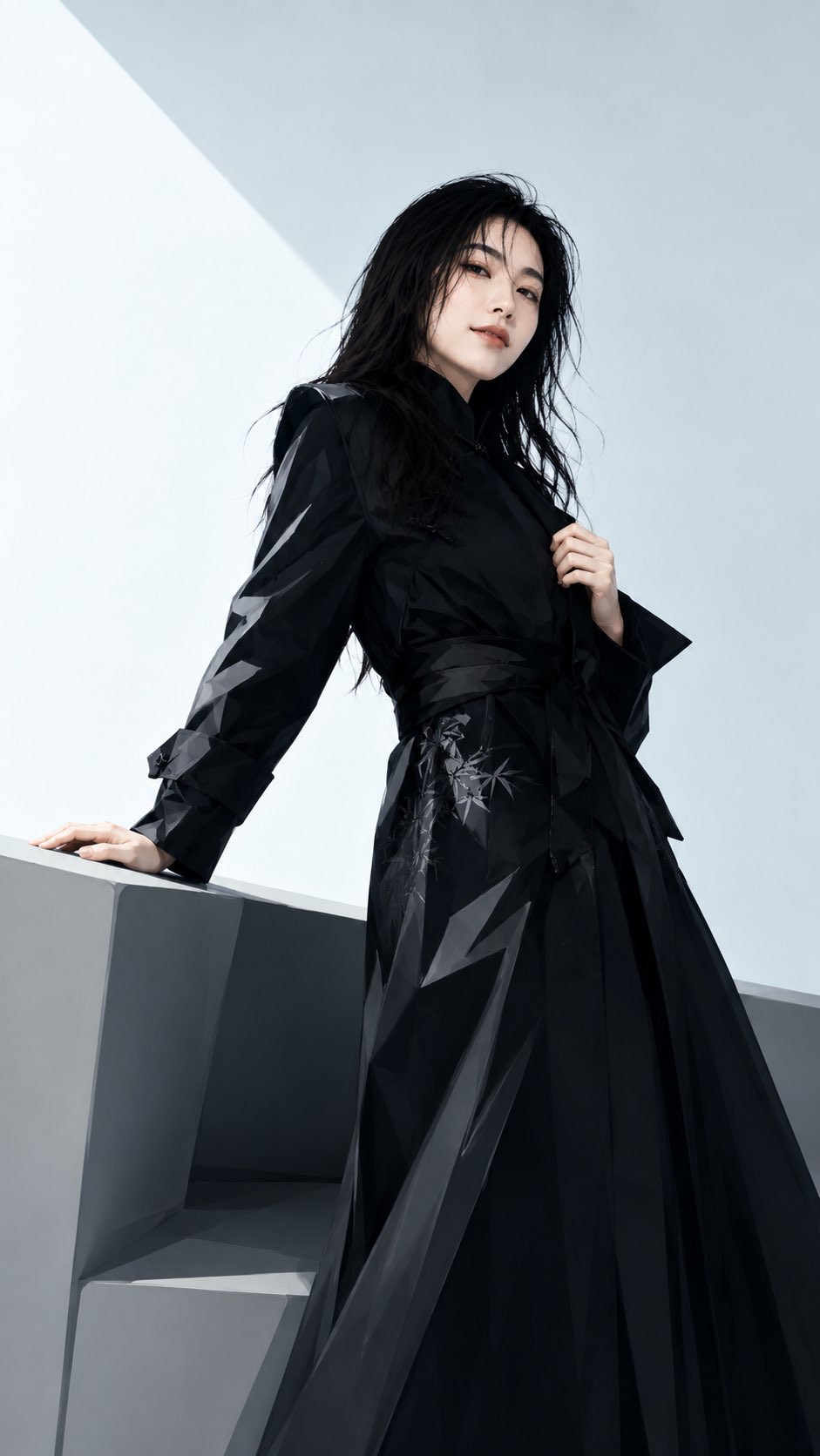 Women's illustration cover cool tone high-end.