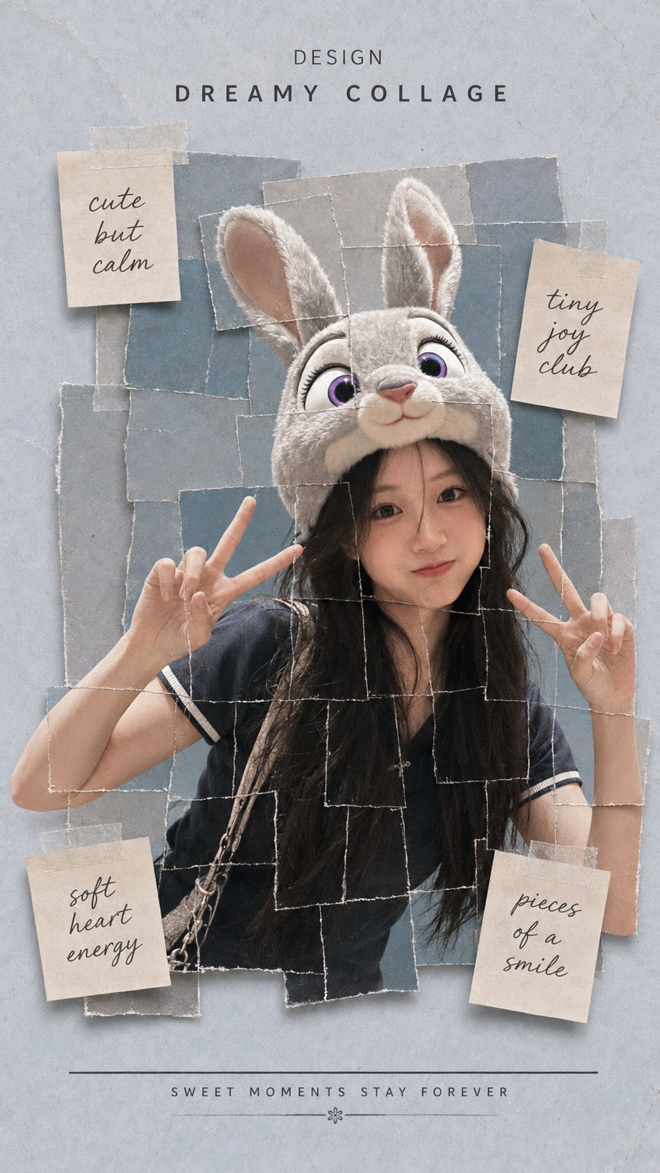 Portrait Poster Realistic Retro Dreamy Cute
