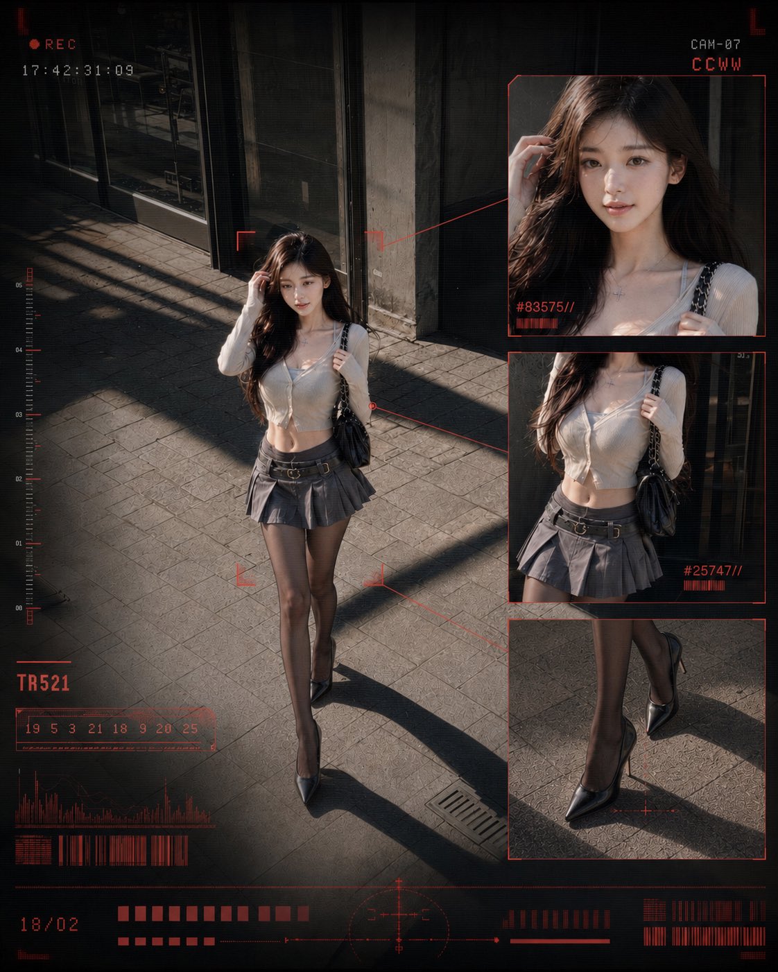 Portrait poster cyber street city