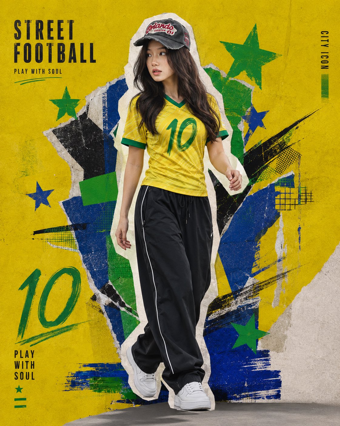 Female Poster Graffiti Street Retro High-End