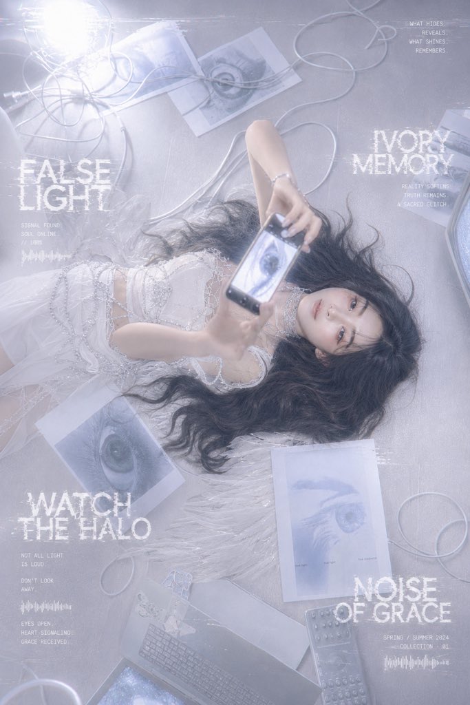 Female cyber poster dark dreamy elegant
