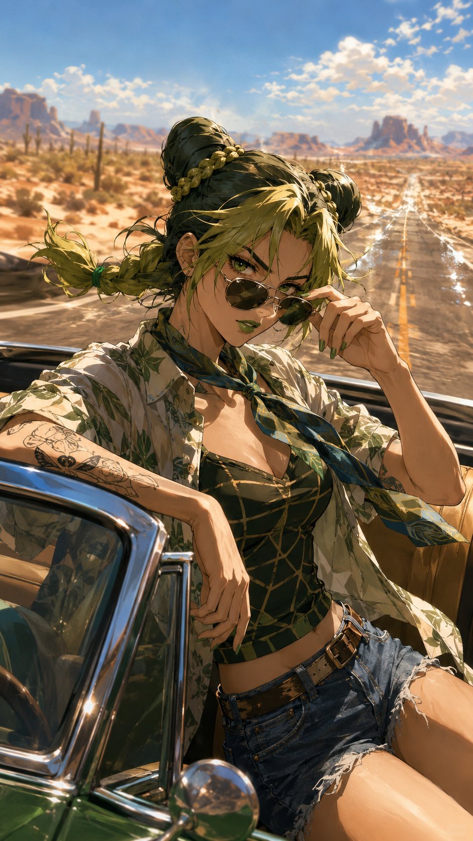 Anime character realistic desert