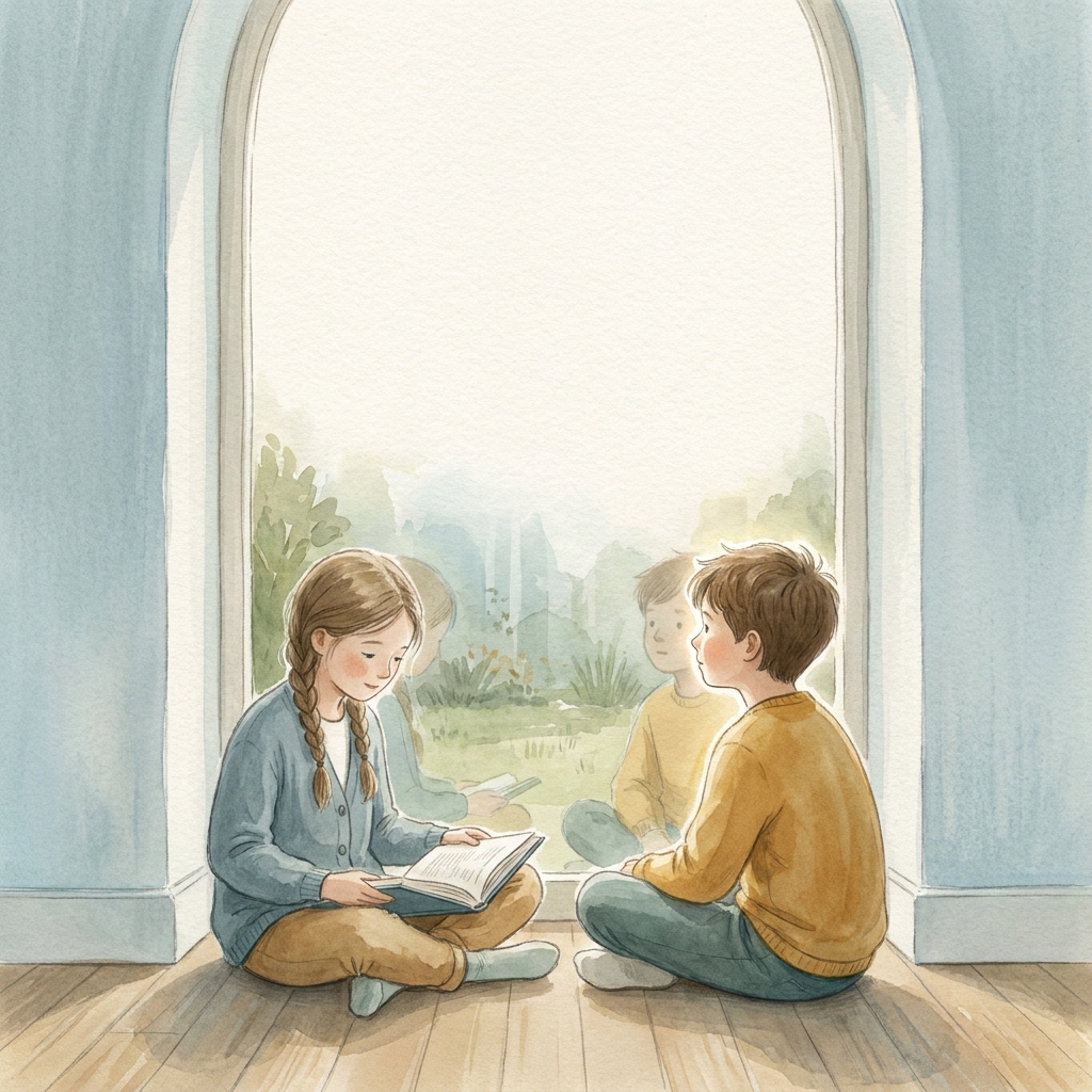 Soft watercolor picture book illustration