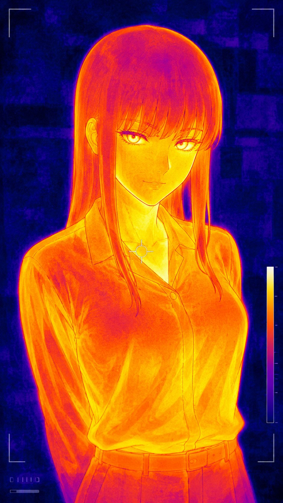 Chainsaw Man female illustration anime street cold tone