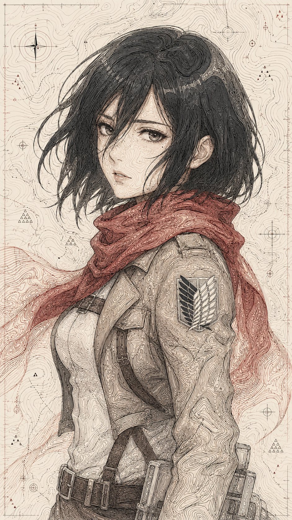 Portrait anime infographic cool tone