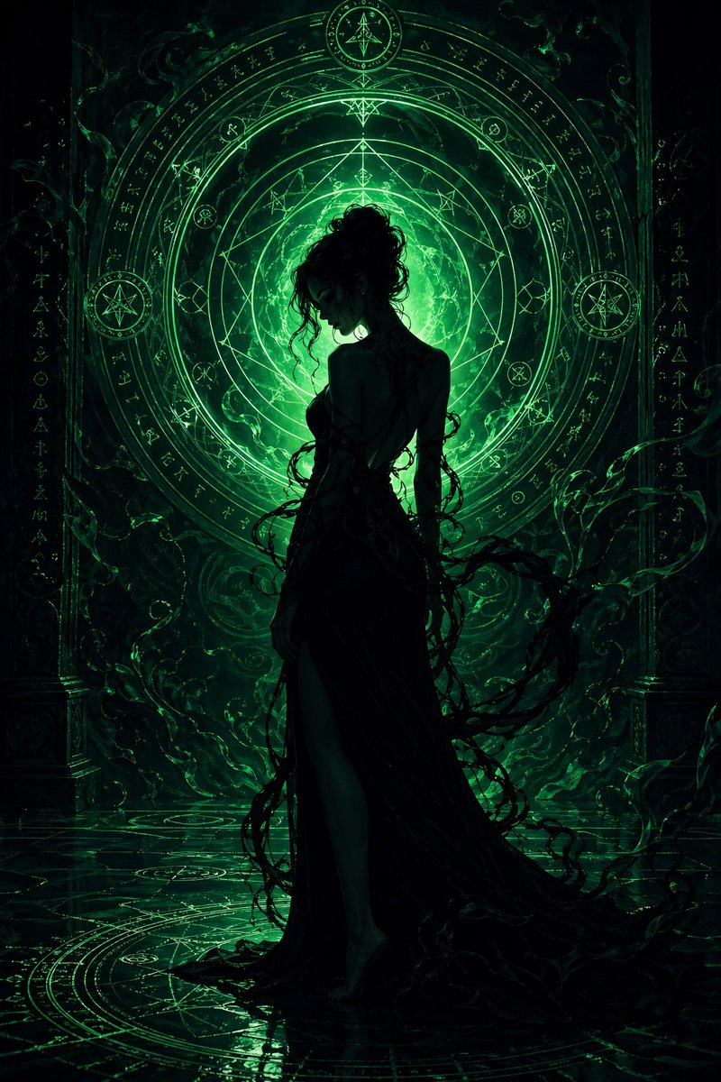 Portrait Illustration Dark Neon Elegant