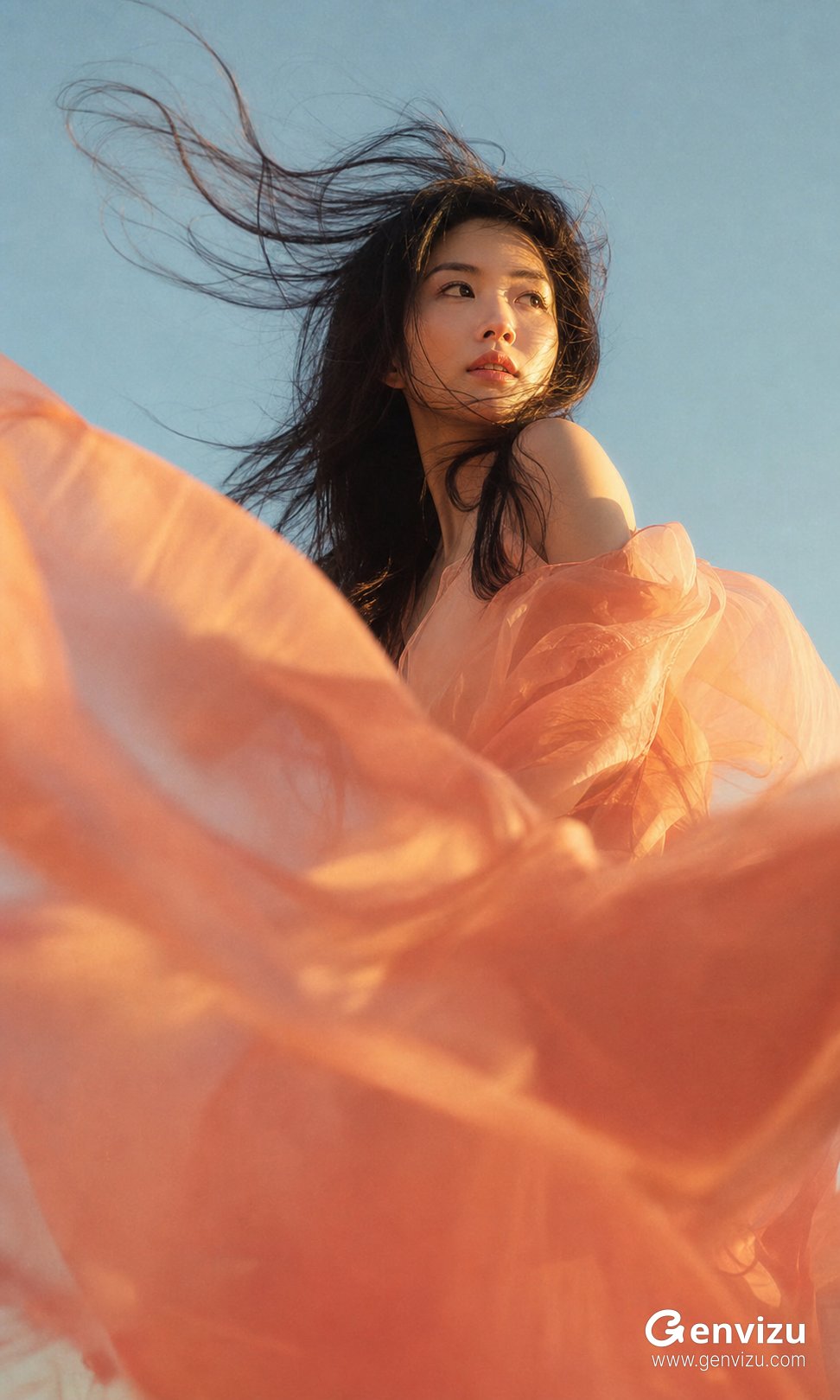 Female dynamic fashion editorial photography