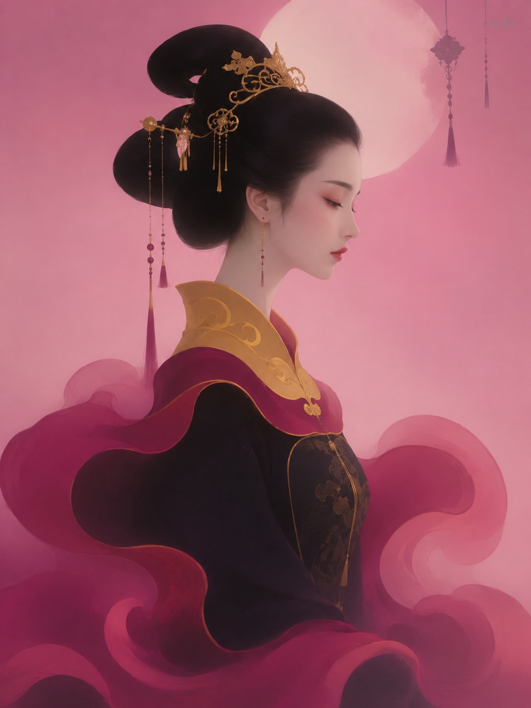 Female minimalist dark dreamy high-end