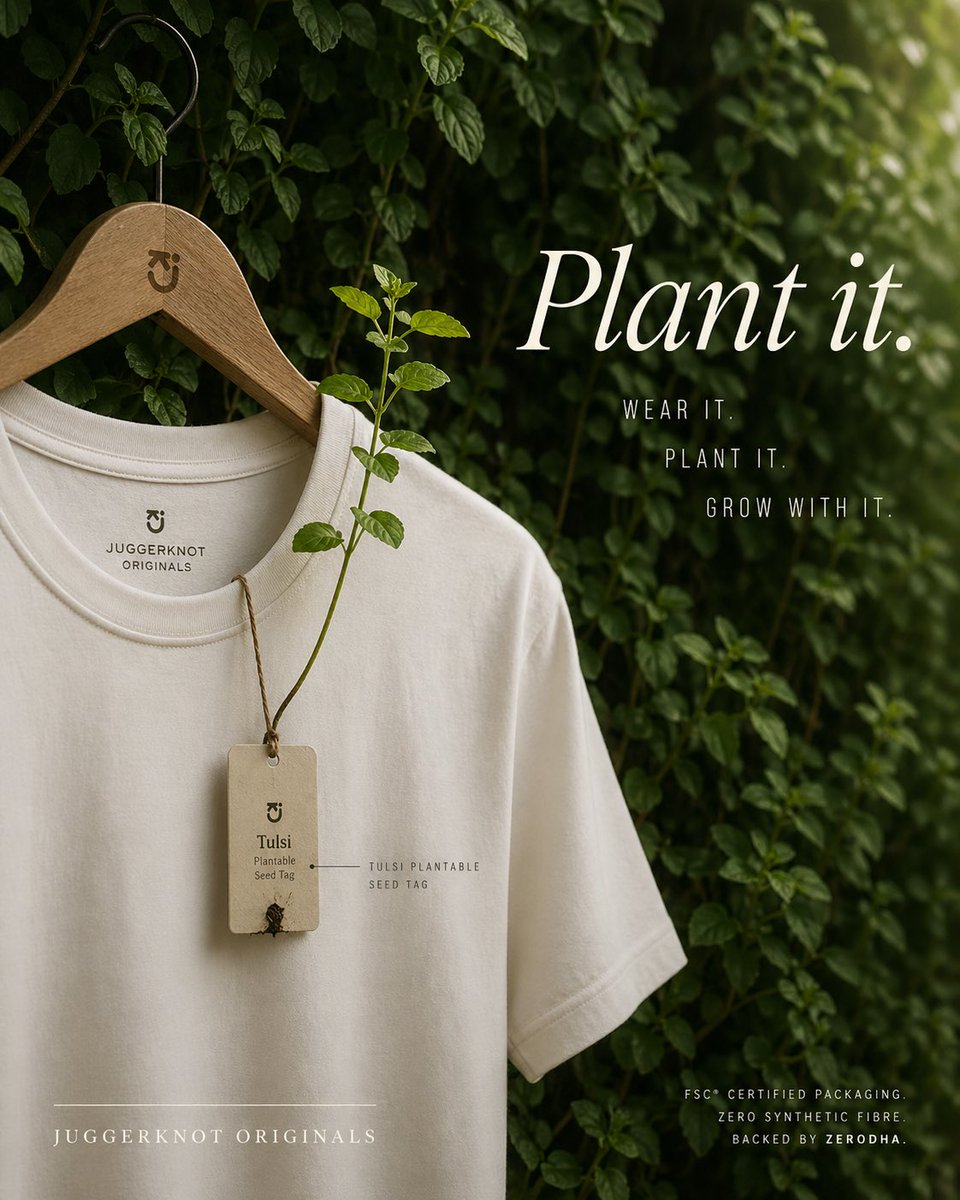 Sustainable T-shirt plantable tag advertisement