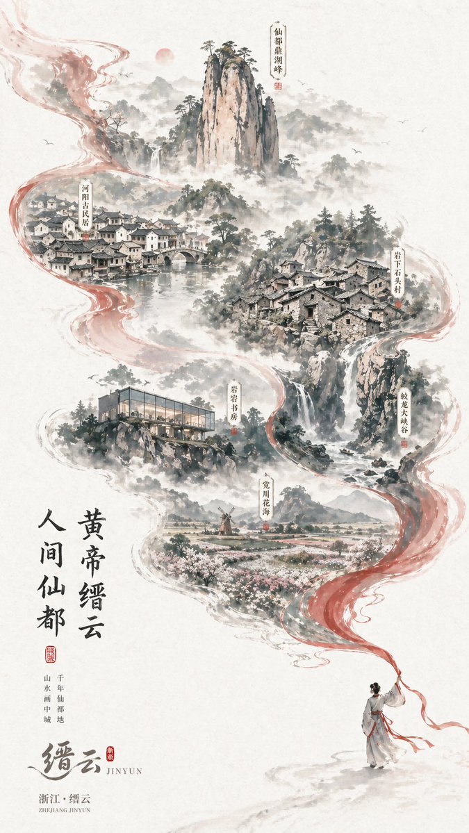 Landscape poster brand mountain elegant.