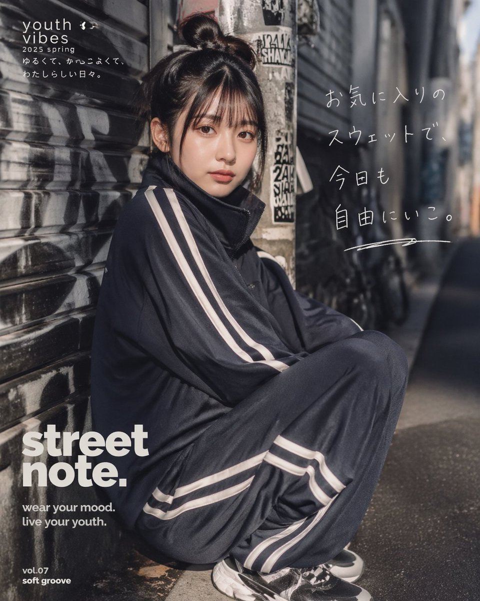Female poster cinematic city street high-end
