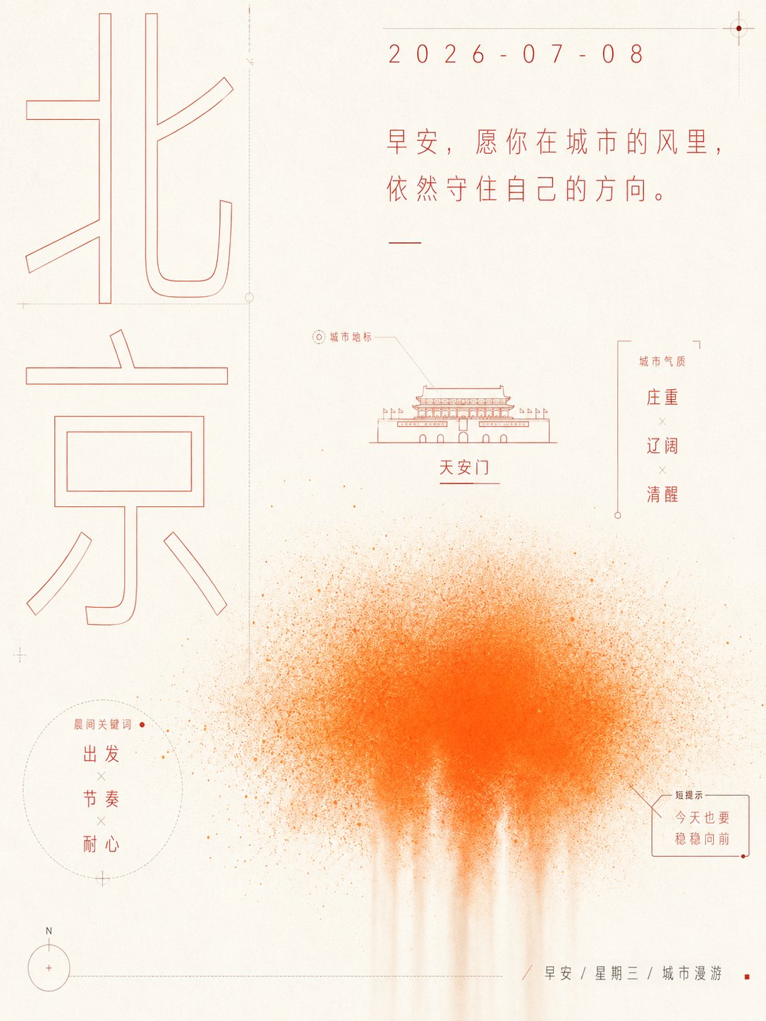 Fluorescent spray typography field poster
