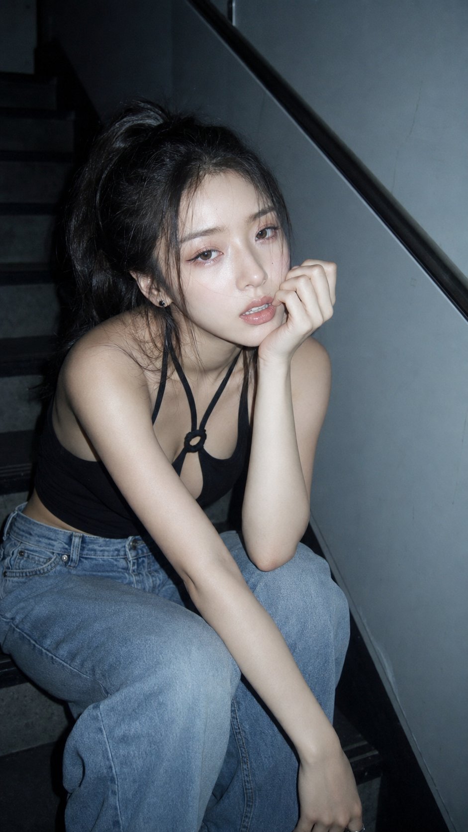 Korean-style CCD stairwell portrait