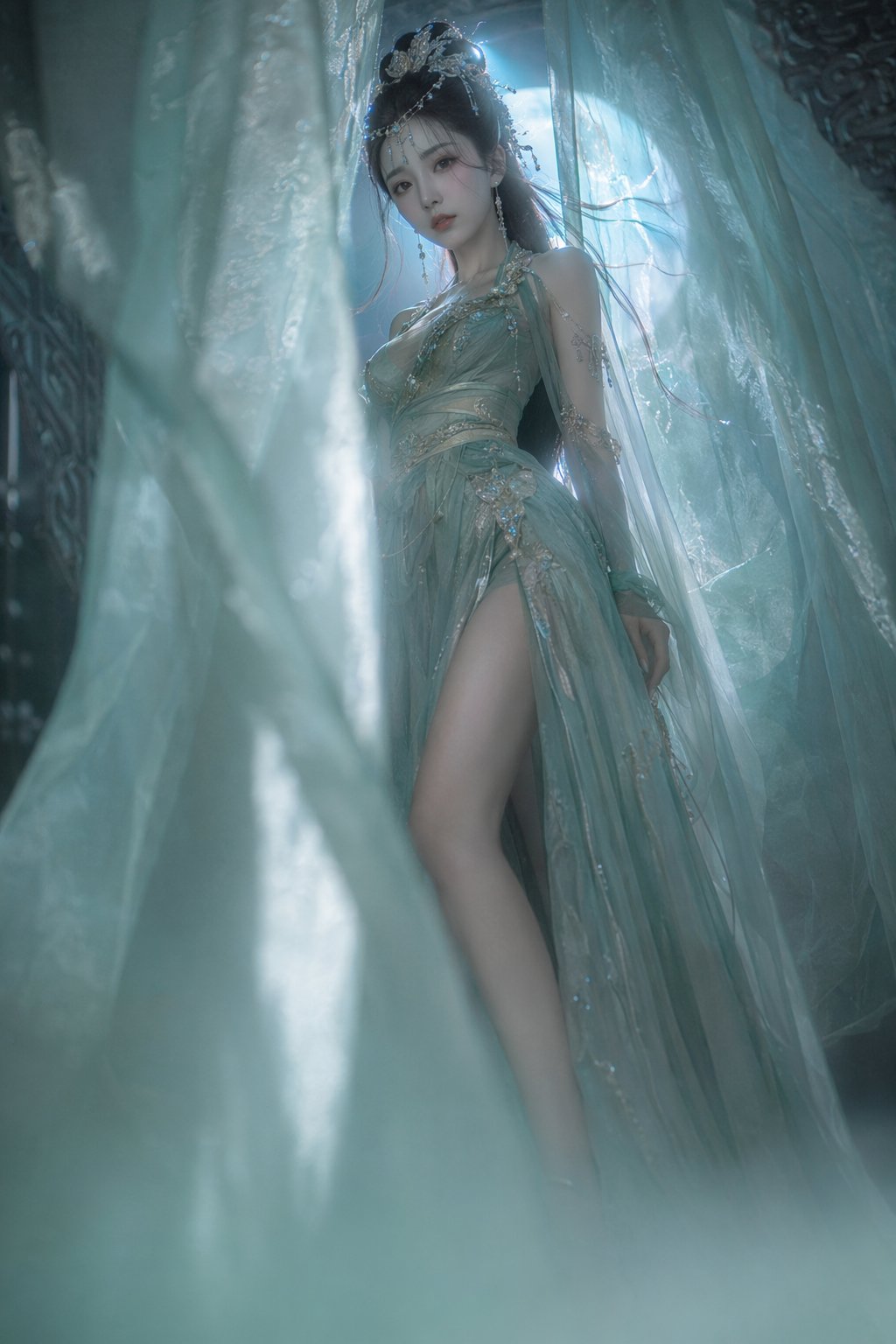 Xianxia dark fantasy, ancient-style portrait