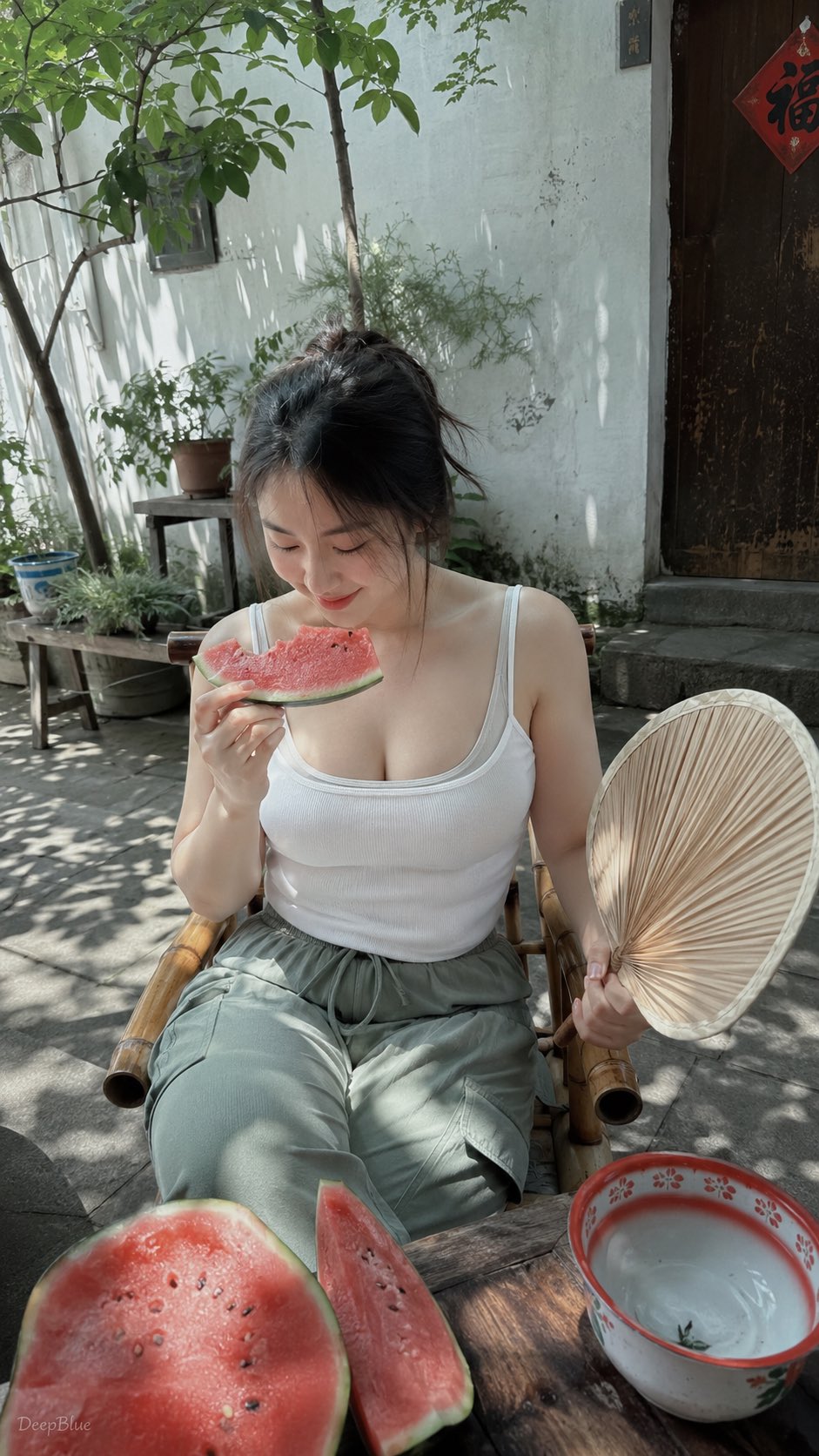 A season suitable for eating melon～