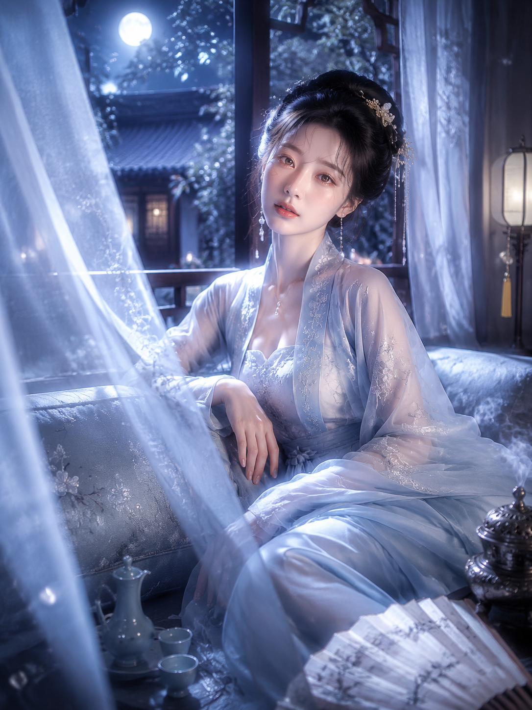 Realistic cinematic Chinese-style portrait, Japanese photobook aesthetics, Ricoh GR II…