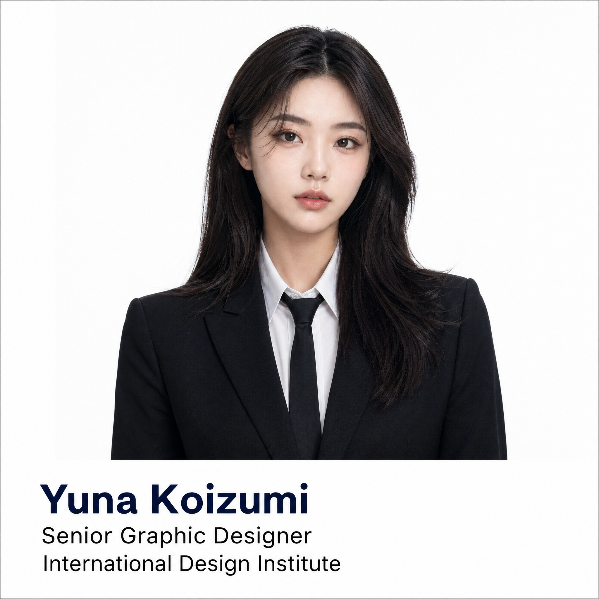 Please generate a formal business profile avatar poster based on the portrait photo I uploaded. Preserve the person's...