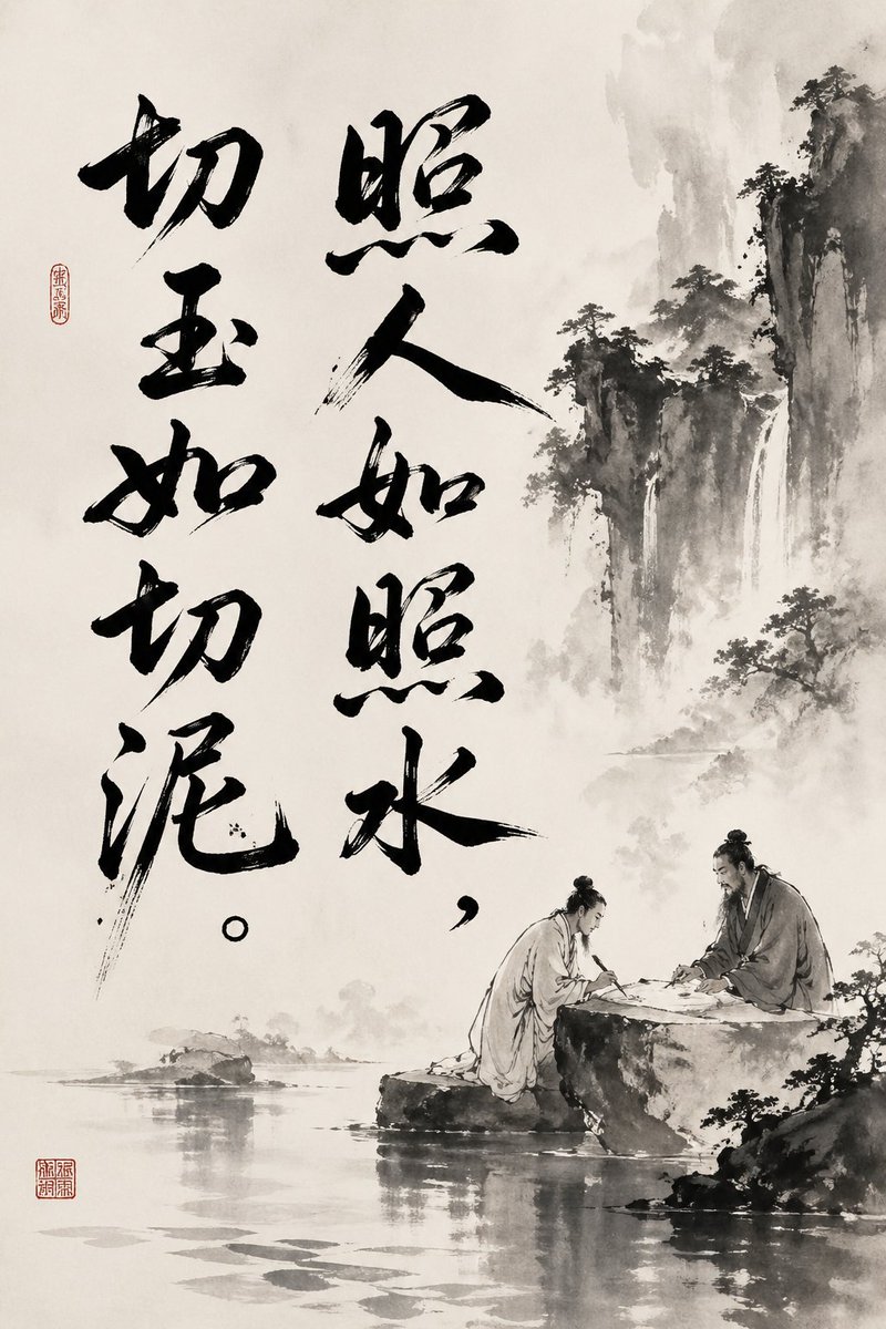 Chinese ink wash painting and calligraphy
